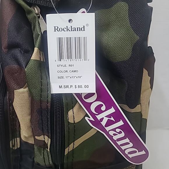 Rockland Double Handle Rolling Backpack, Camouflage, 17-Inch - Picture 3 of 8